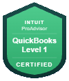 Intuit ProAdvisor QuickBooks Level 1 Certified certification badge